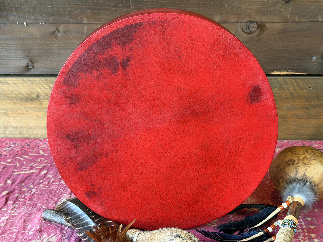 16" Buffalo Shamanic Drum Falcon Lace