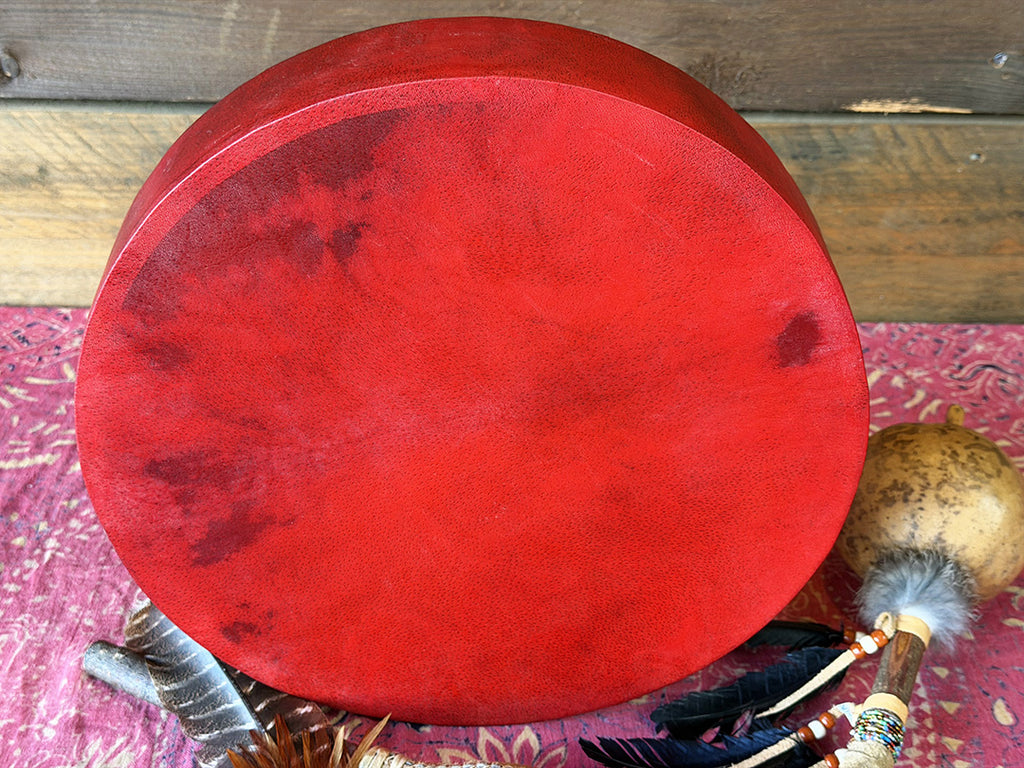 16" Buffalo Shamanic Drum Falcon Lace