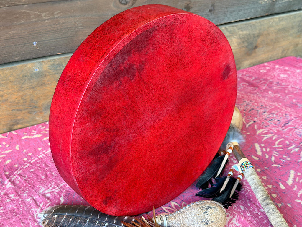16" Buffalo Shamanic Drum Falcon Lace