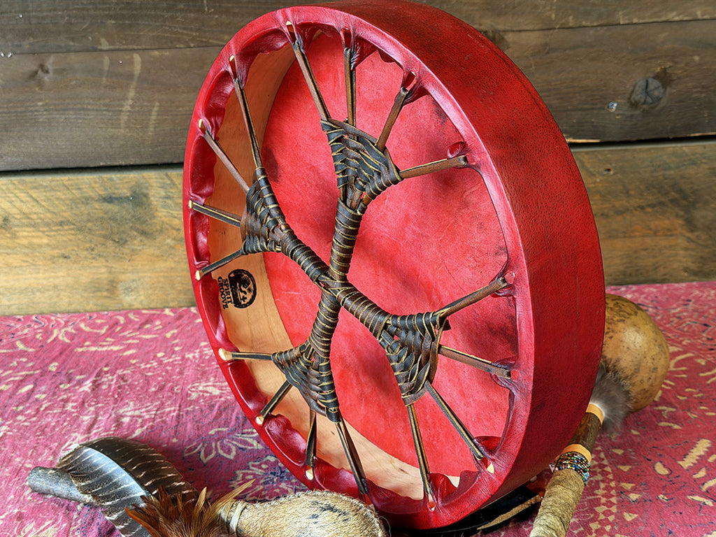 16" Buffalo Shamanic Drum Falcon Lace
