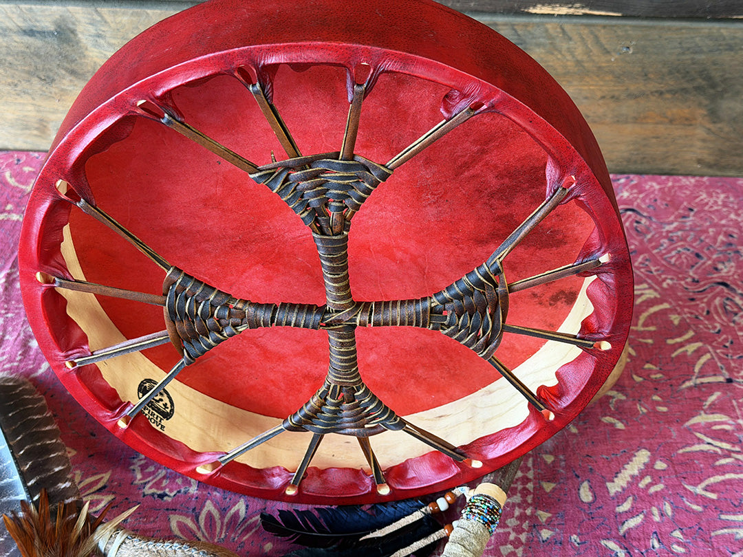 16" Buffalo Shamanic Drum Falcon Lace