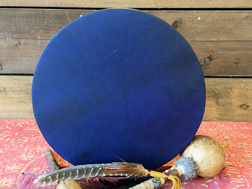 16" Buffalo Shamanic Drum Ankh Lace