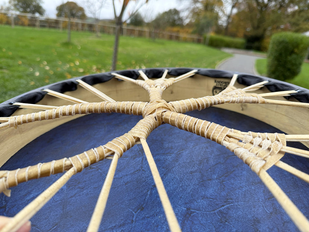 16" Buffalo Shamanic Drum Ankh Lace
