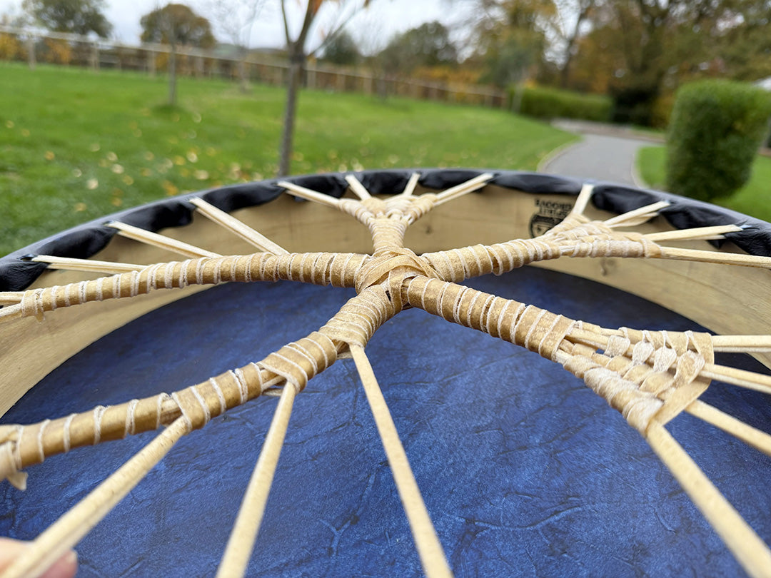 16" Buffalo Shamanic Drum Ankh Lace
