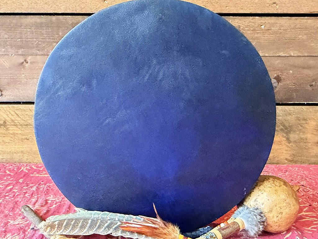 16" Buffalo Shamanic Drum Hybrid Spiral Cross