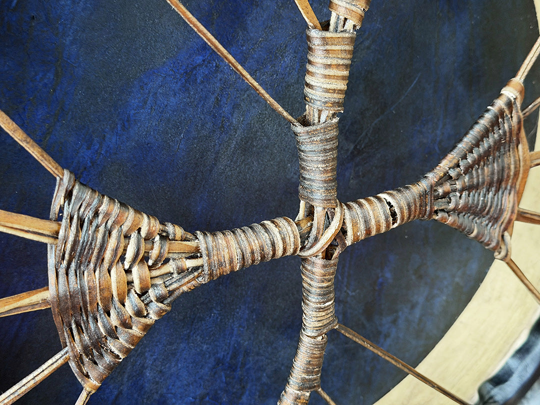 16" Buffalo Shamanic Drum Hybrid Spiral Cross