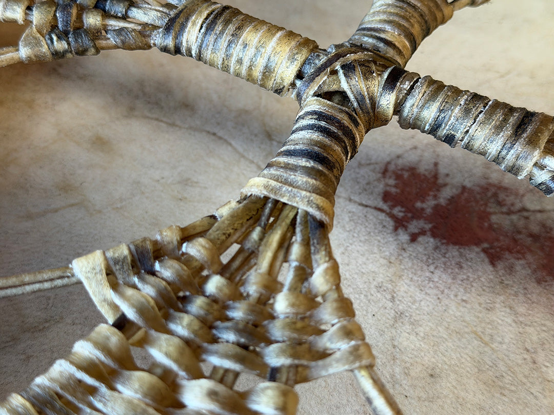 18" Buffalo Shamanic Drum Four Palm Lace