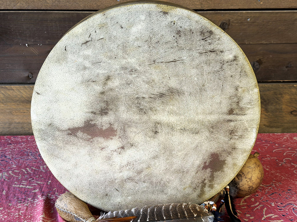 18" Buffalo Shamanic Drum Five Way Cross