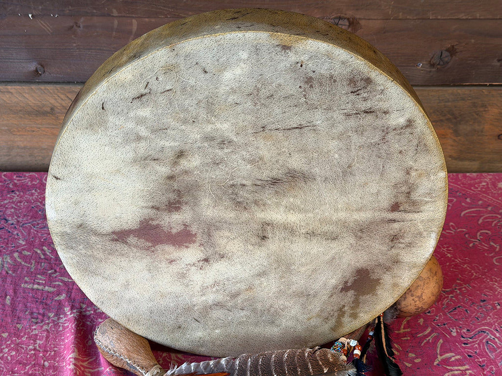 18" Buffalo Shamanic Drum Five Way Cross