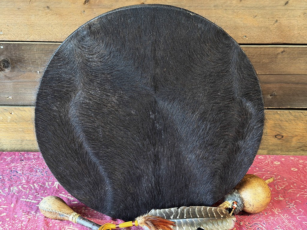 18" Buffalo Shamanic Drum Falcon Lace
