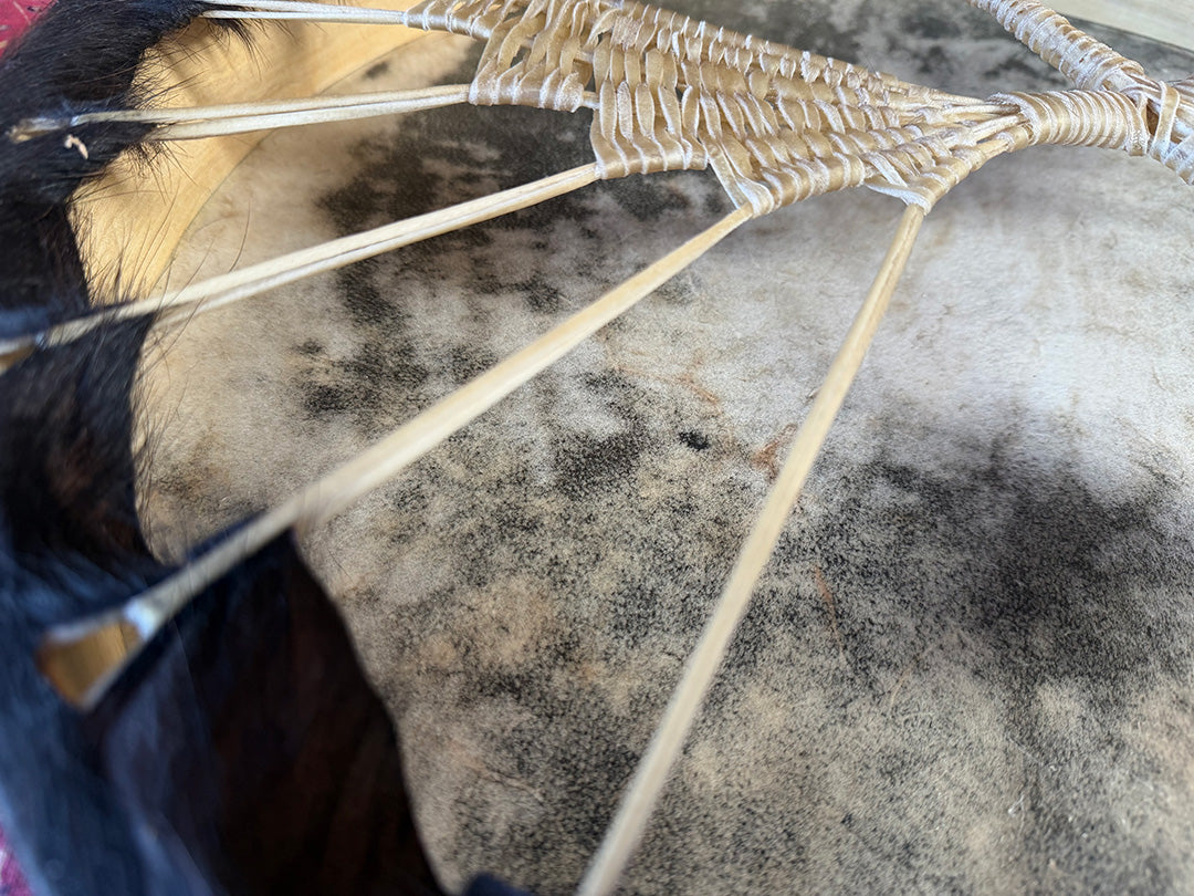 18" Buffalo Shamanic Drum Falcon Lace