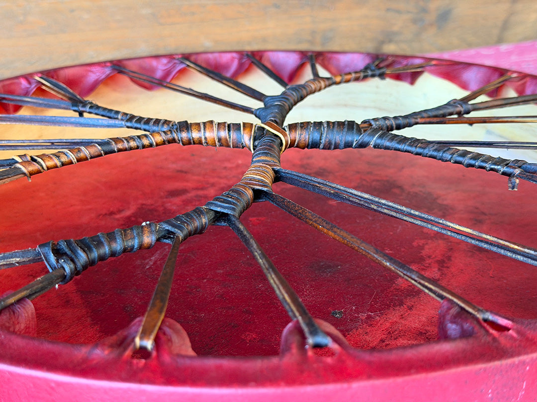 18" Buffalo Shamanic Drum Two Way Spiral Lace