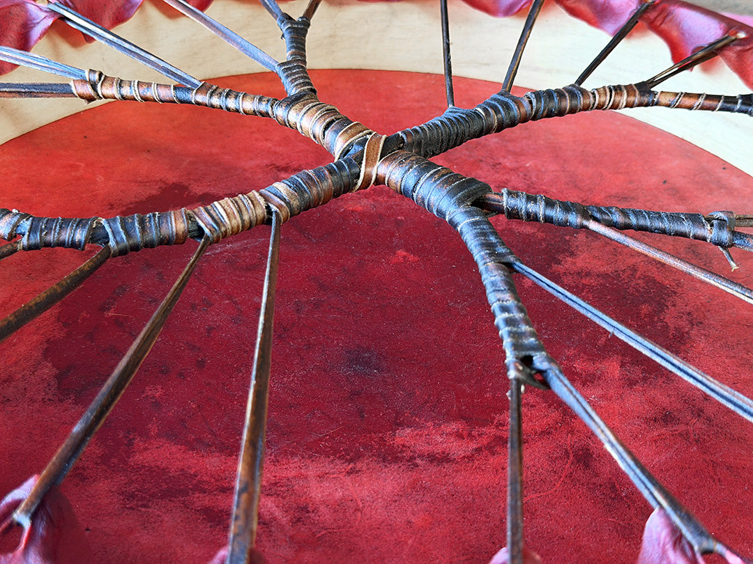 18" Buffalo Shamanic Drum Two Way Spiral Lace