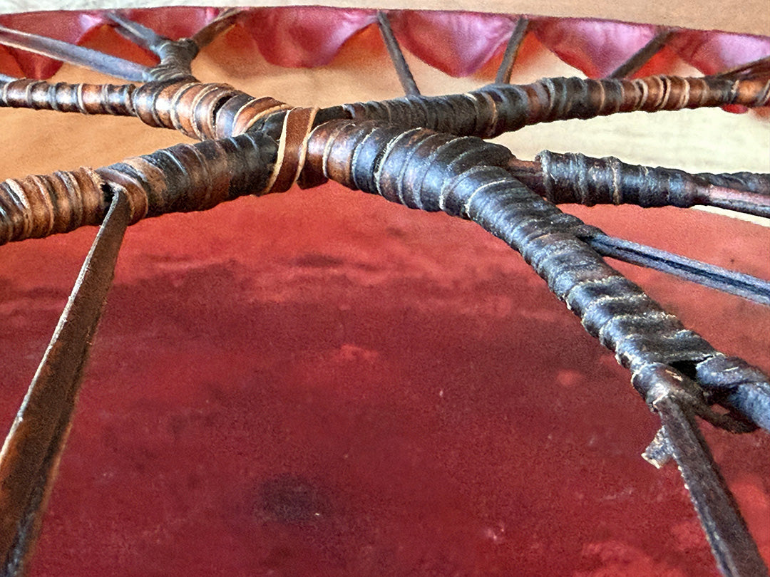18" Buffalo Shamanic Drum Two Way Spiral Lace