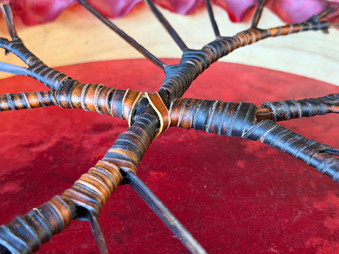 18" Buffalo Shamanic Drum Two Way Spiral Lace