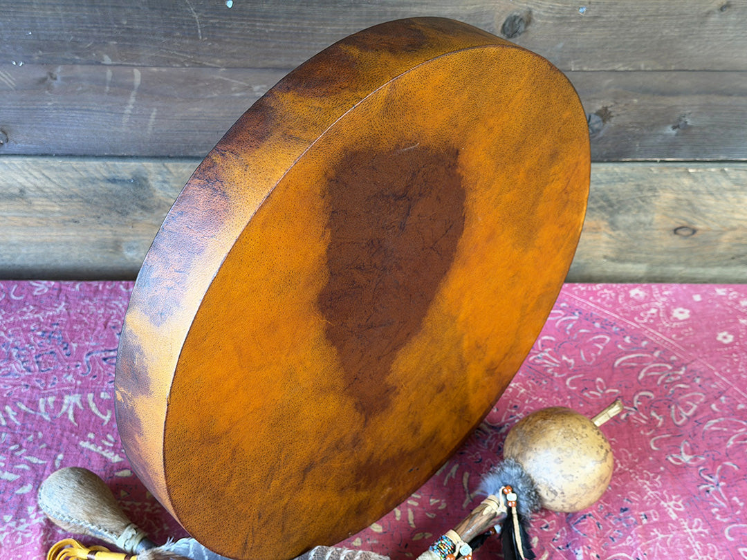 20" Buffalo Shamanic Drum Ankh Lace