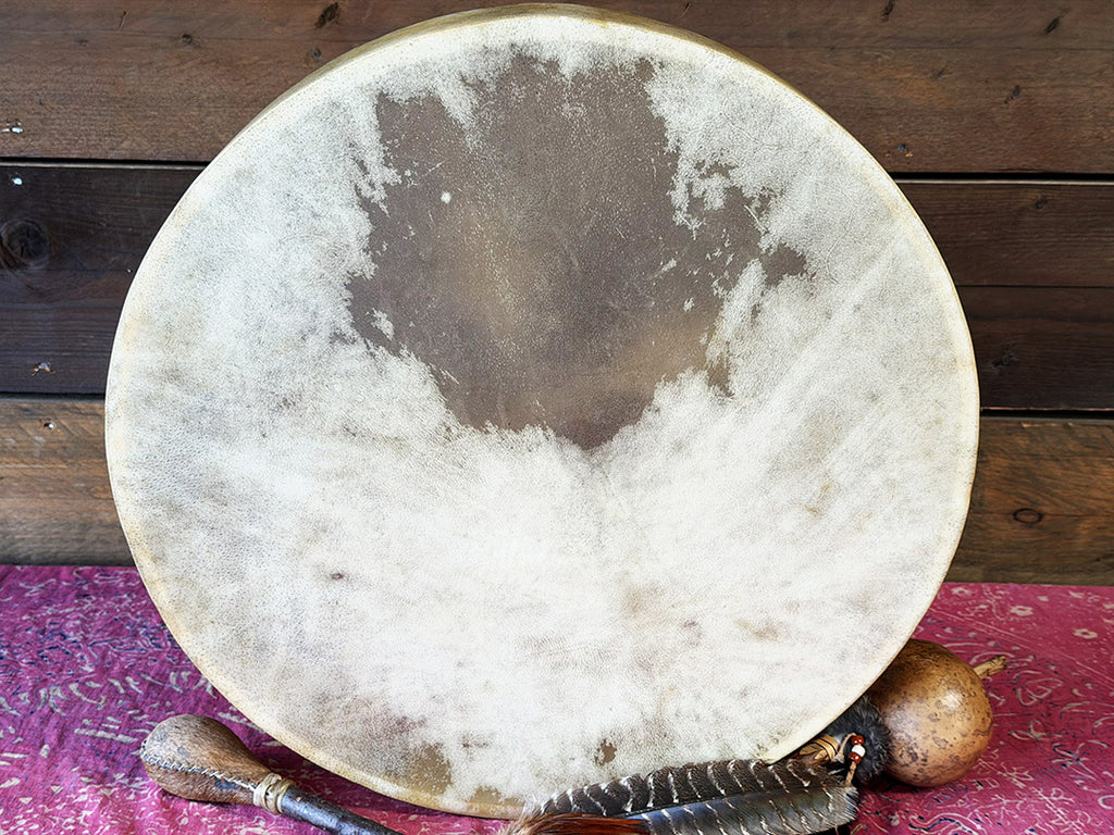 22" Buffalo Shamanic Drum Four Palm Lace