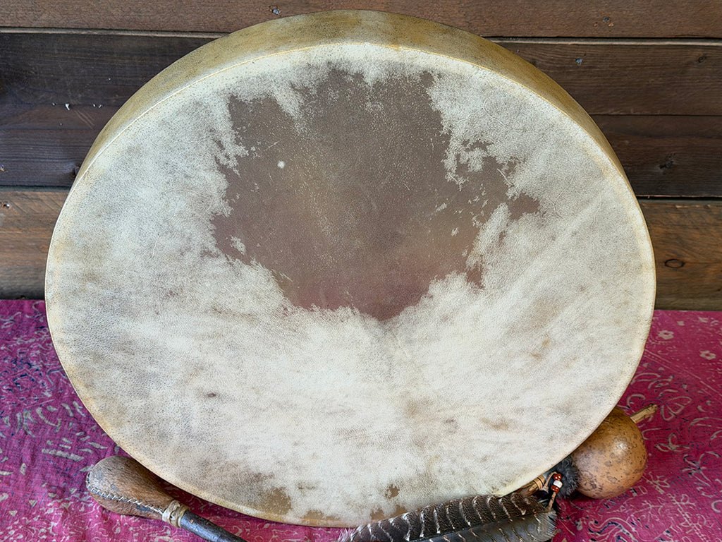 22" Buffalo Shamanic Drum Four Palm Lace