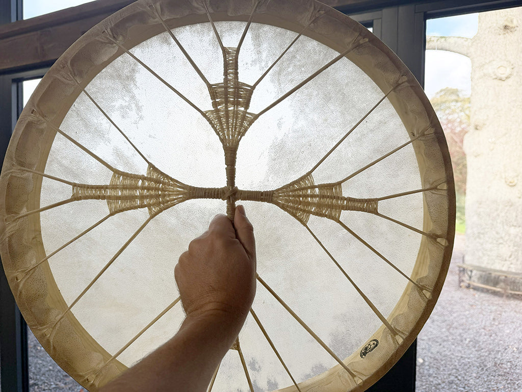 22" Buffalo Shamanic Drum Four Palm Lace