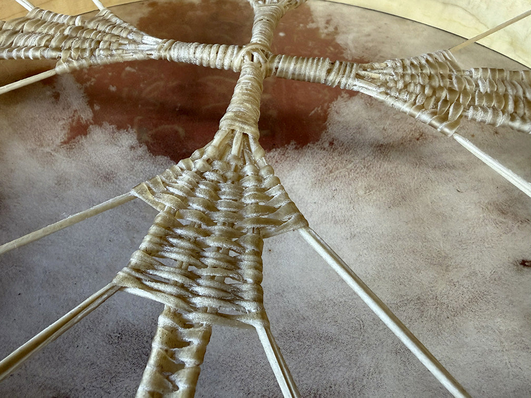 22" Buffalo Shamanic Drum Four Palm Lace