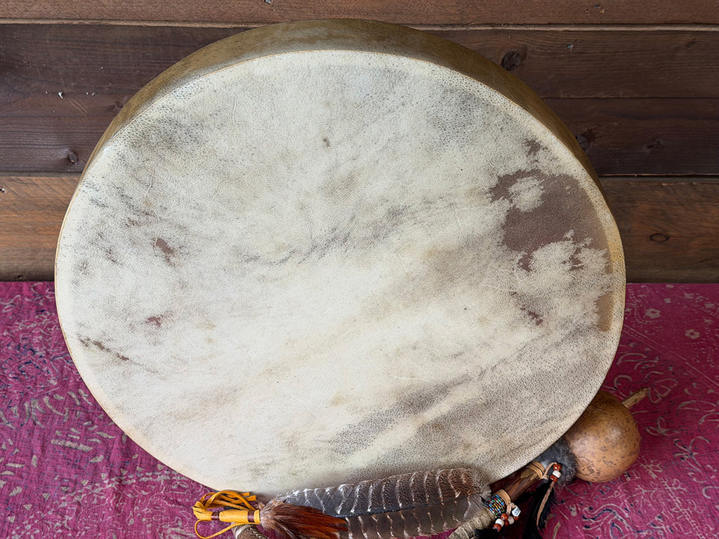 22" Buffalo Shamanic Drum Five Way Cross