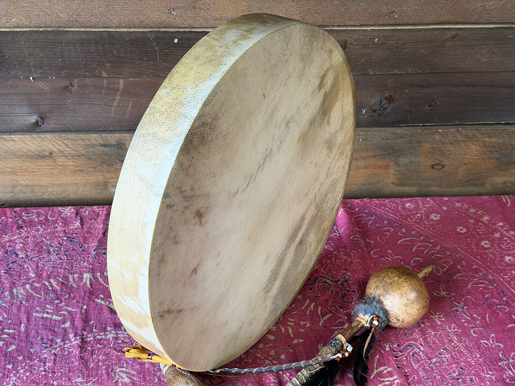 22" Buffalo Shamanic Drum Five Way Cross