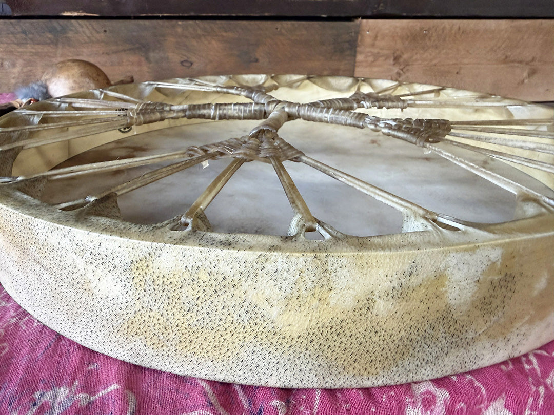 22" Buffalo Shamanic Drum Five Way Cross