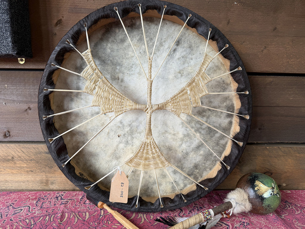 22" Buffalo Shamanic Drum Falcon Lace