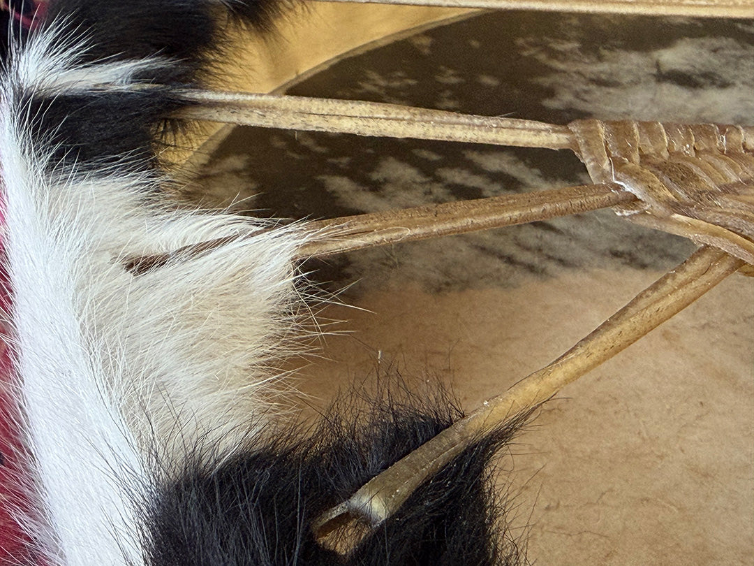 22" Cow Shamanic Drum Ankh Lace