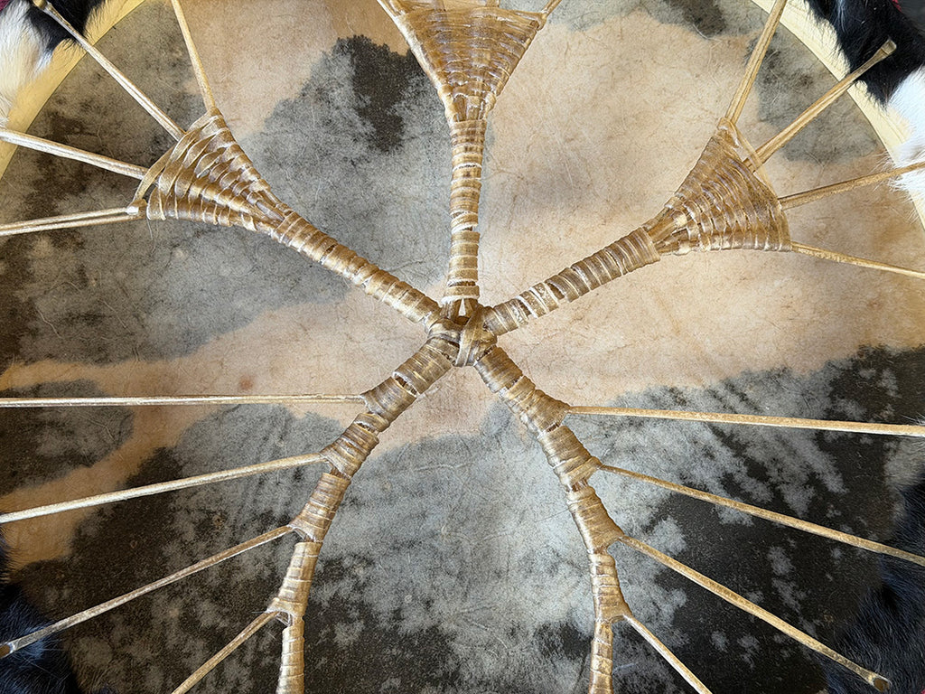 22" Cow Shamanic Drum Ankh Lace