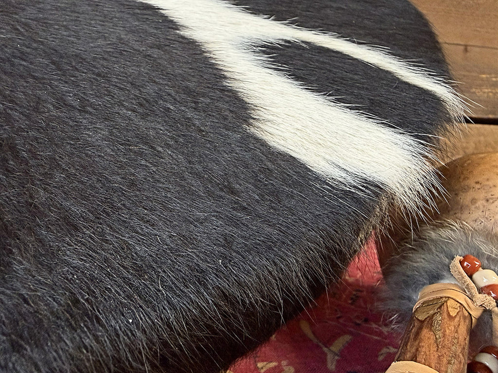 22" Cow Shamanic Drum Ankh Lace