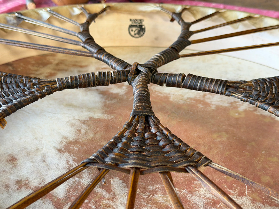 24" Buffalo Shamanic Drum Ankh Lace