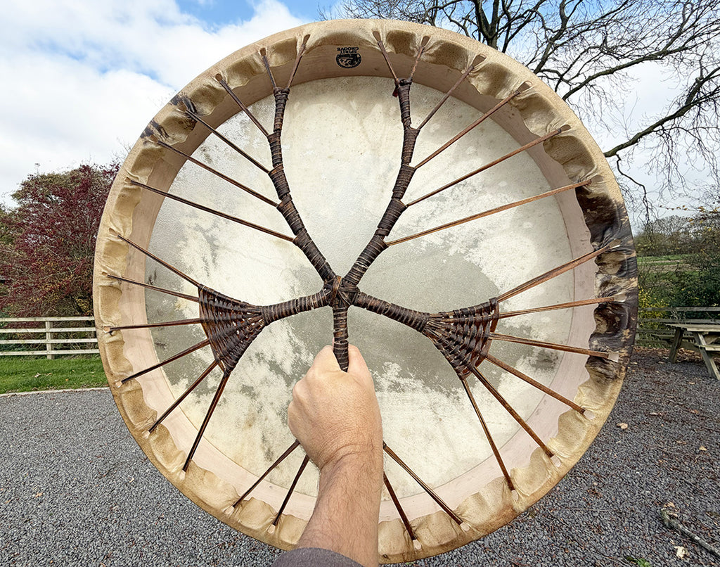 24" Buffalo Shamanic Drum Ankh Lace