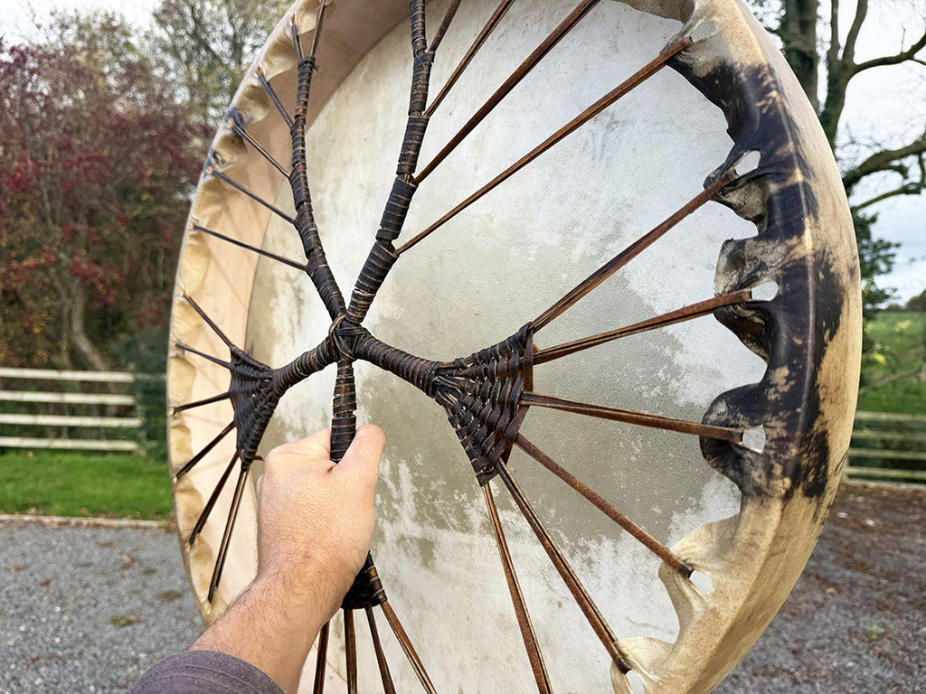24" Buffalo Shamanic Drum Ankh Lace