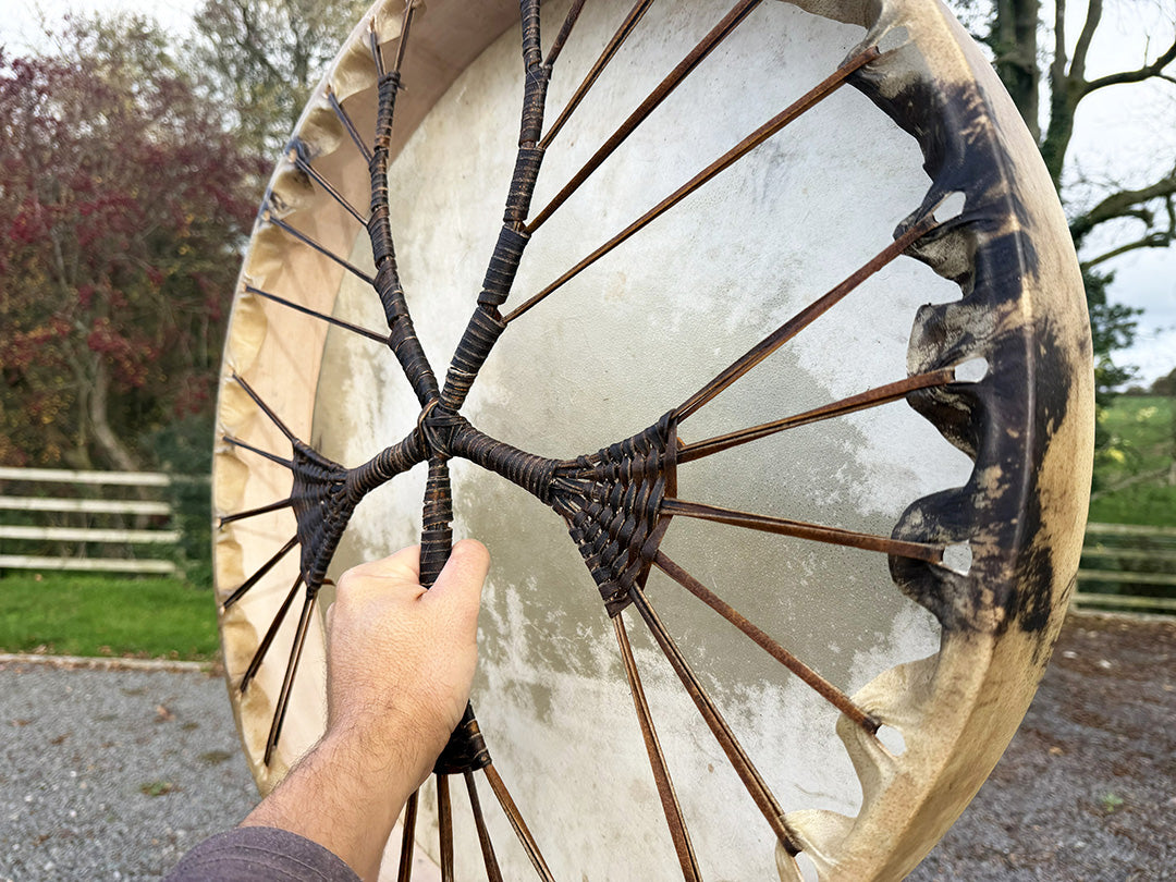 24" Buffalo Shamanic Drum Ankh Lace