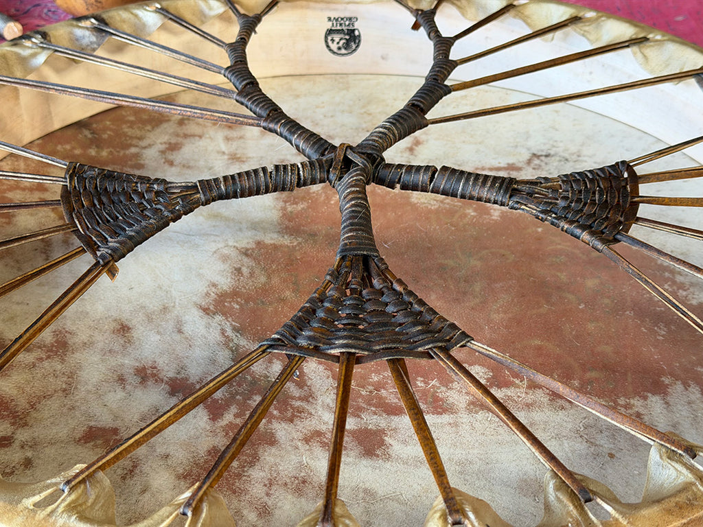 24" Buffalo Shamanic Drum Ankh Lace