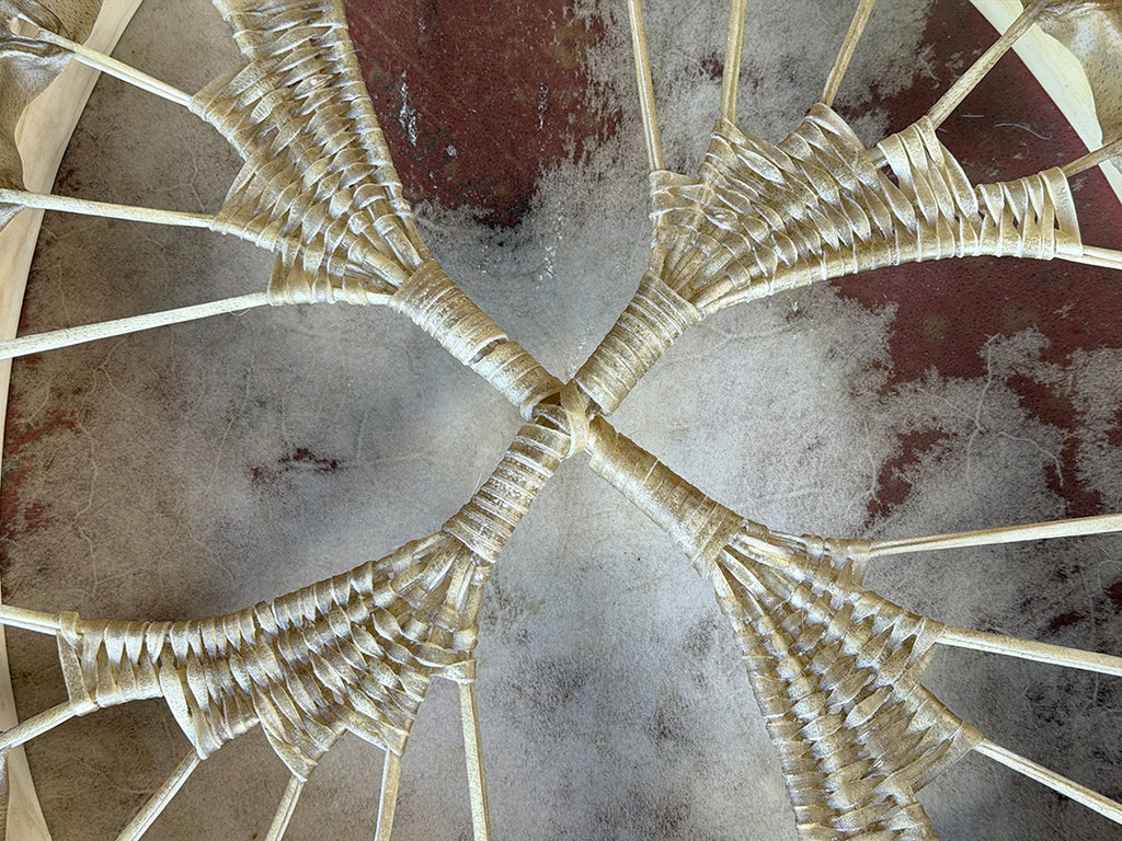 24" Oval Buffalo Shamanic Drum Spiral Spread Lace