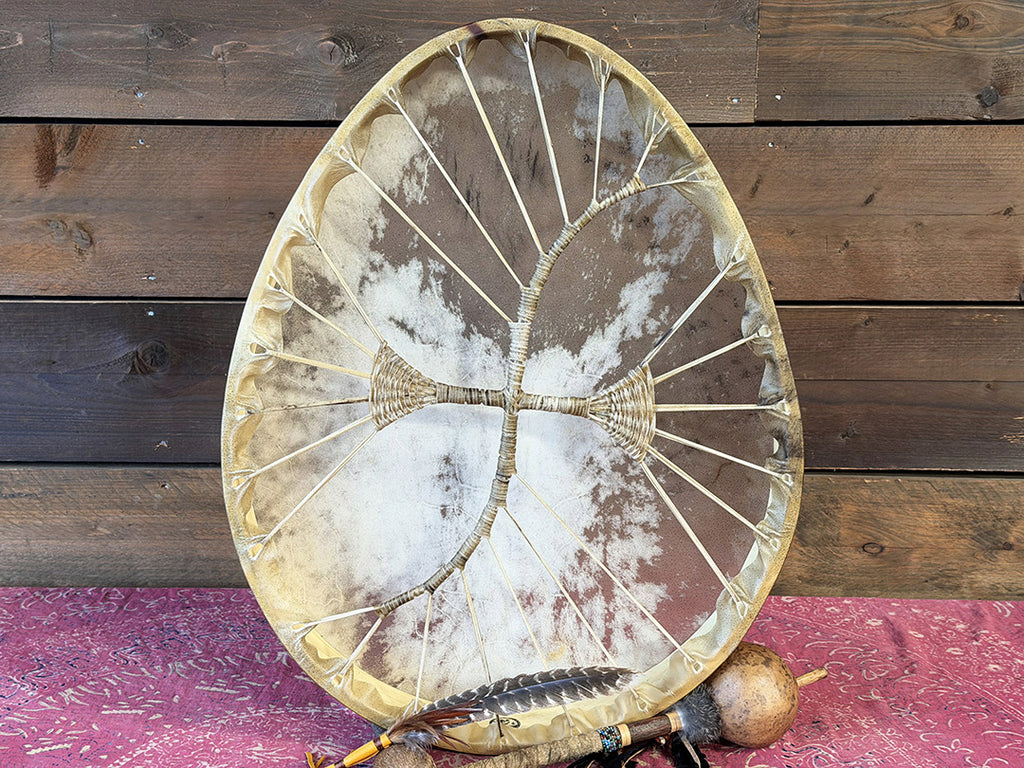 28" Oval Buffalo Shamanic Drum Hybrid Spiral