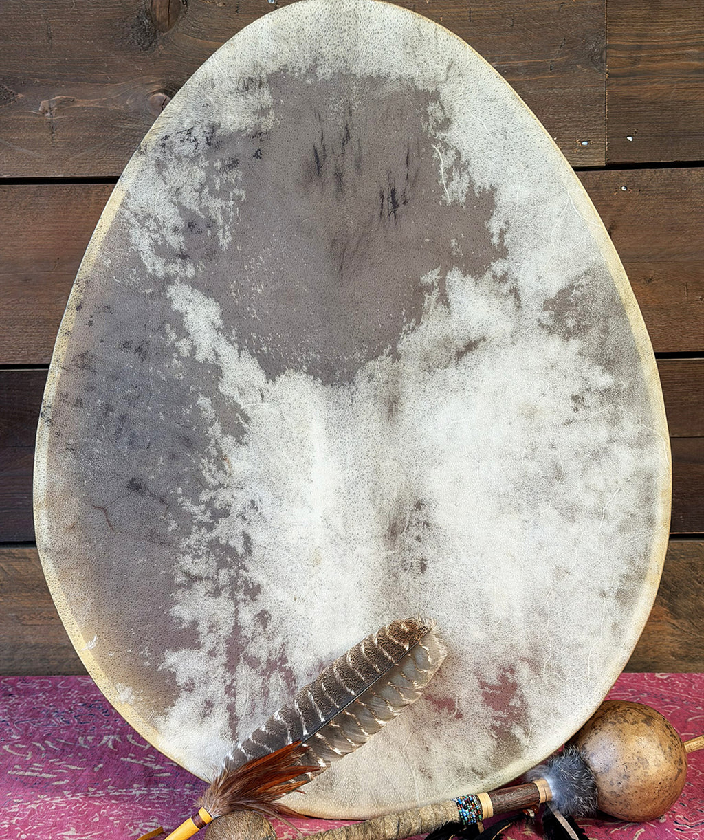 28" Oval Buffalo Shamanic Drum Hybrid Spiral