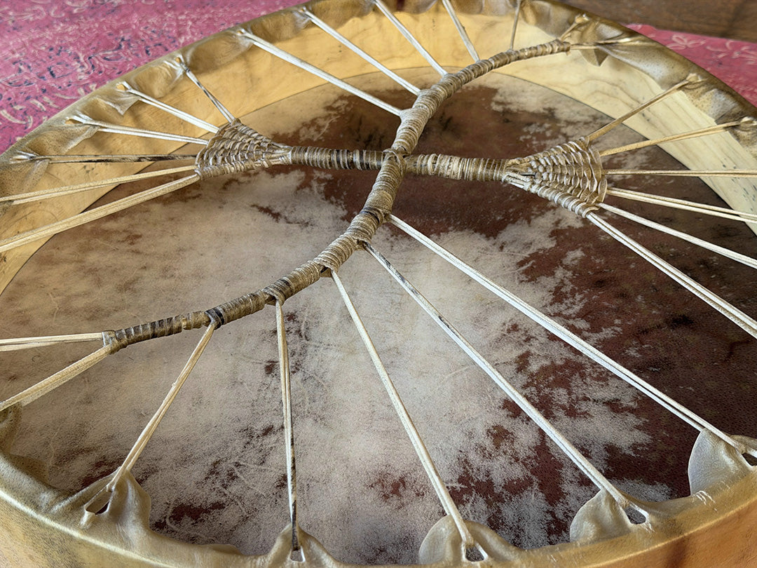 28" Oval Buffalo Shamanic Drum Hybrid Spiral