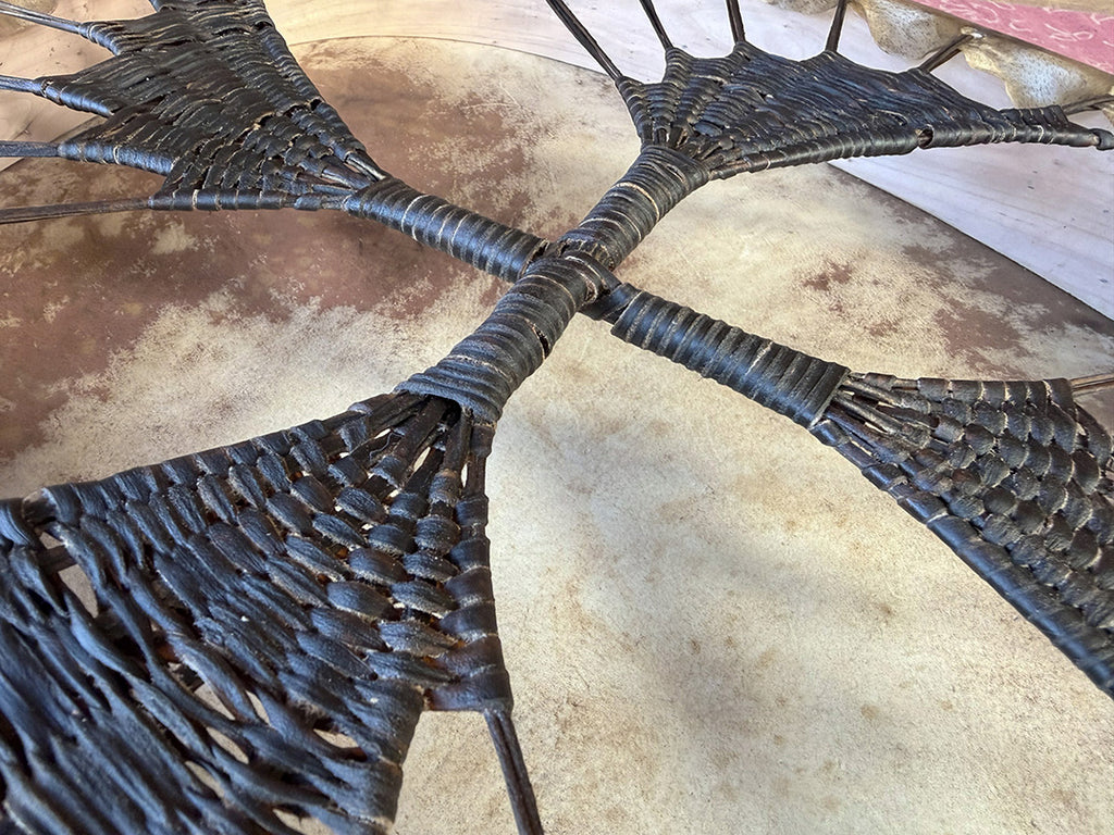 28" Oval Buffalo Shamanic Drum Spiral Spread Lace