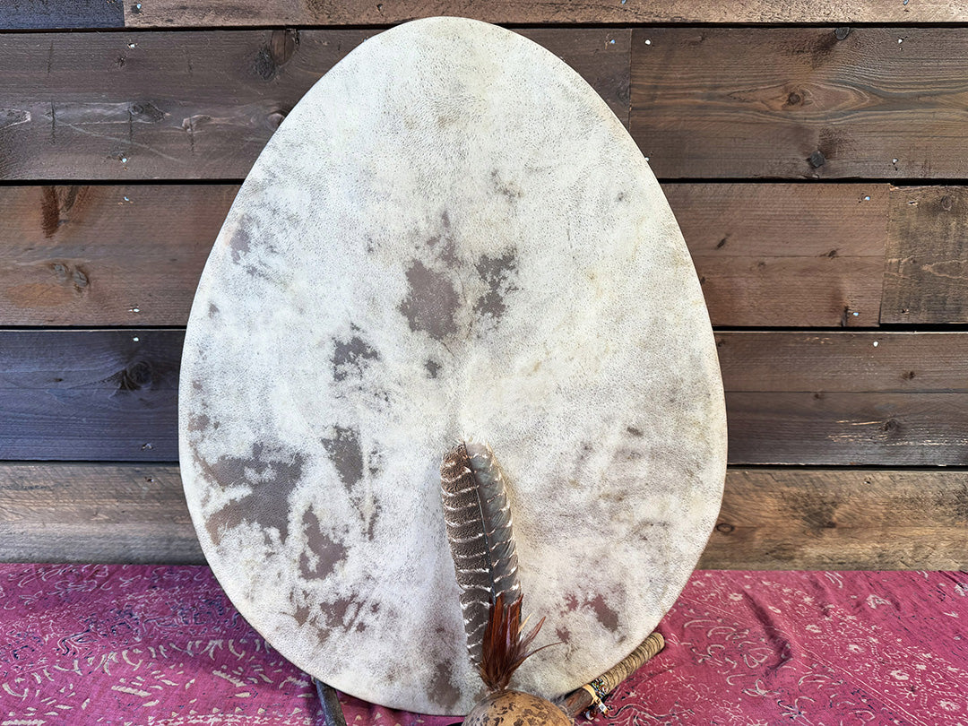 28" Oval Buffalo Shamanic Drum Extended Star Lace