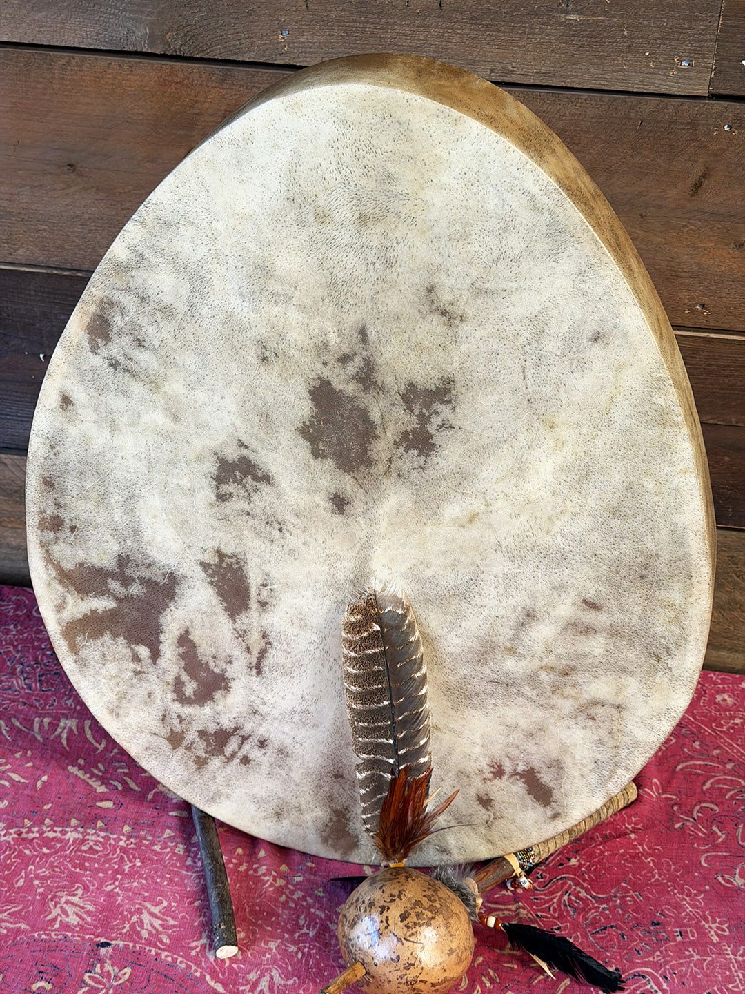 28" Oval Buffalo Shamanic Drum Extended Star Lace