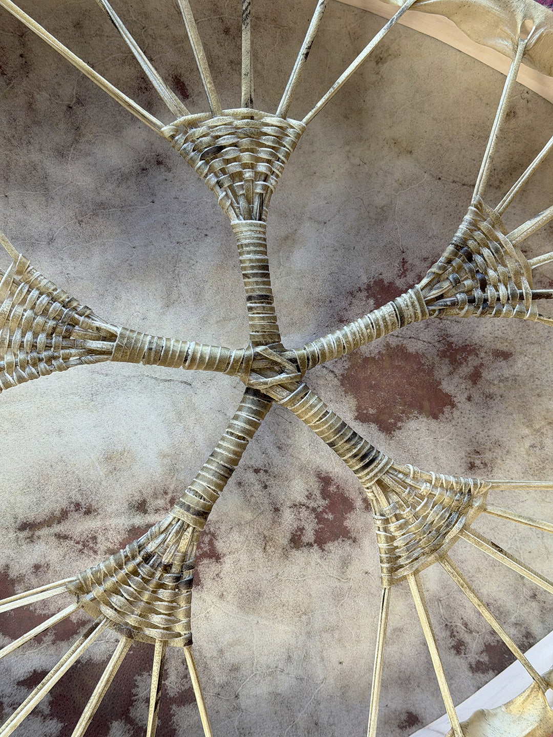 28" Oval Buffalo Shamanic Drum Extended Star Lace