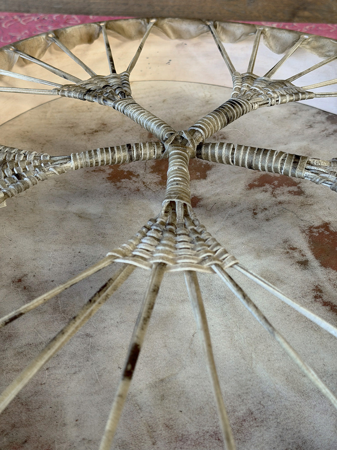 28" Oval Buffalo Shamanic Drum Extended Star Lace