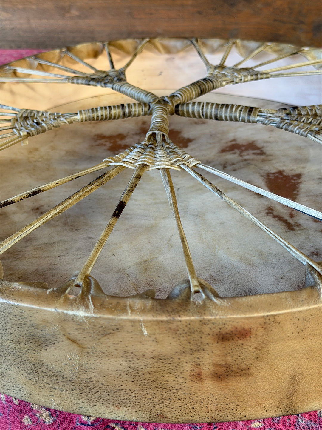 28" Oval Buffalo Shamanic Drum Extended Star Lace