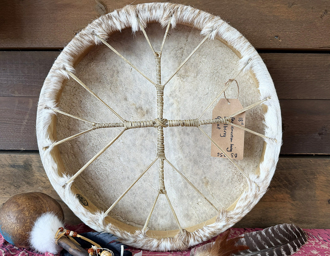 18" Goat Shamanic Drum 4 Directions Lace