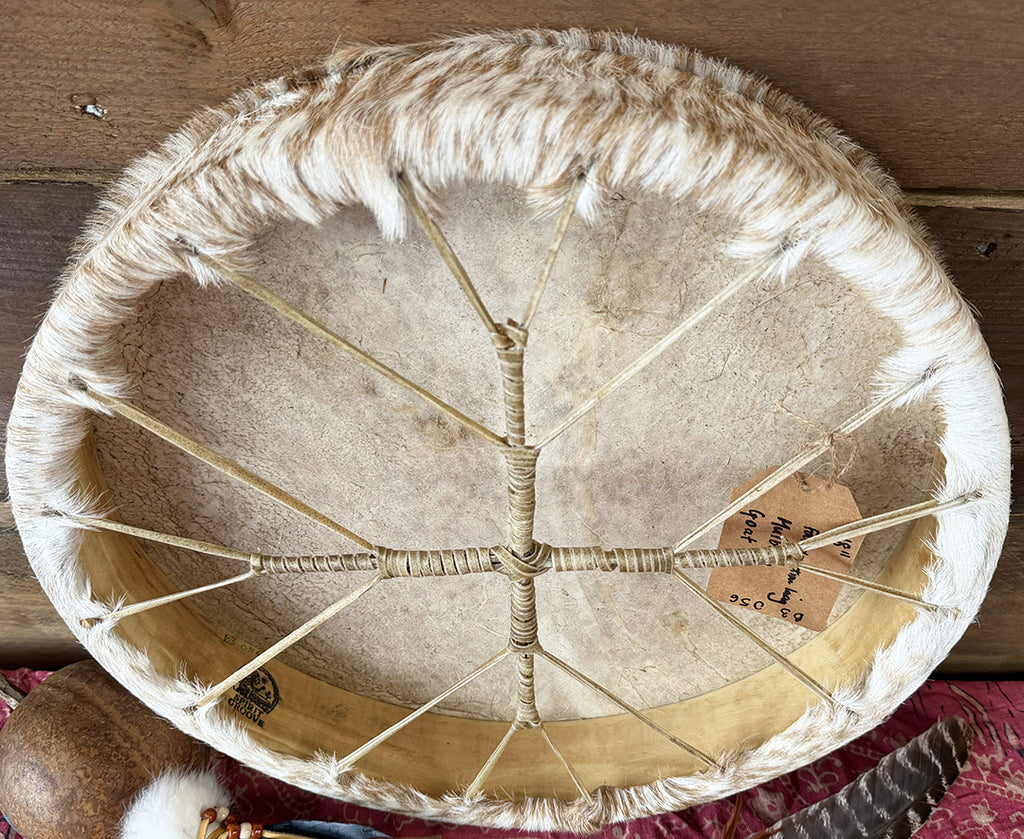 18" Goat Shamanic Drum 4 Directions Lace