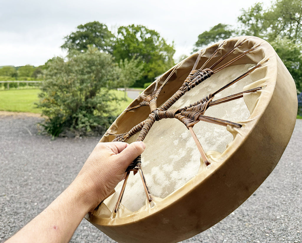 18" Buffalo Shamanic Drum 5 Way Cross