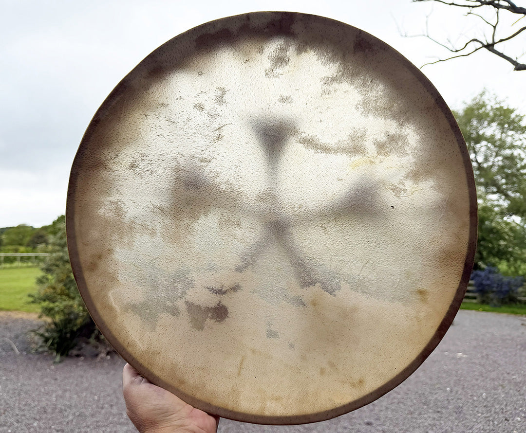 18" Buffalo Shamanic Drum 5 Way Cross